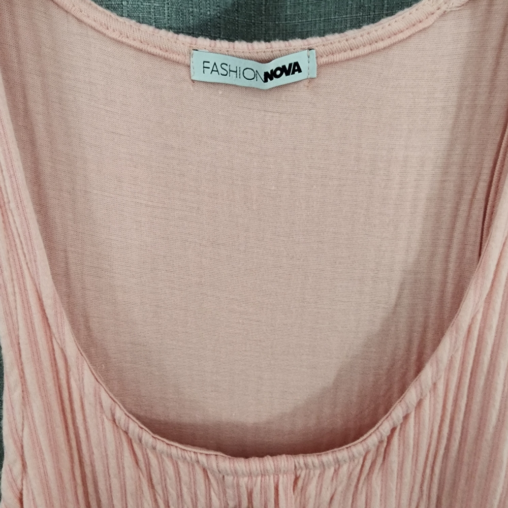 Pink Button-Down Ribbed Dress - Picture 3 of 6